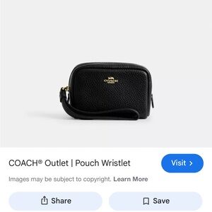 Coach Black Leather Wristlet